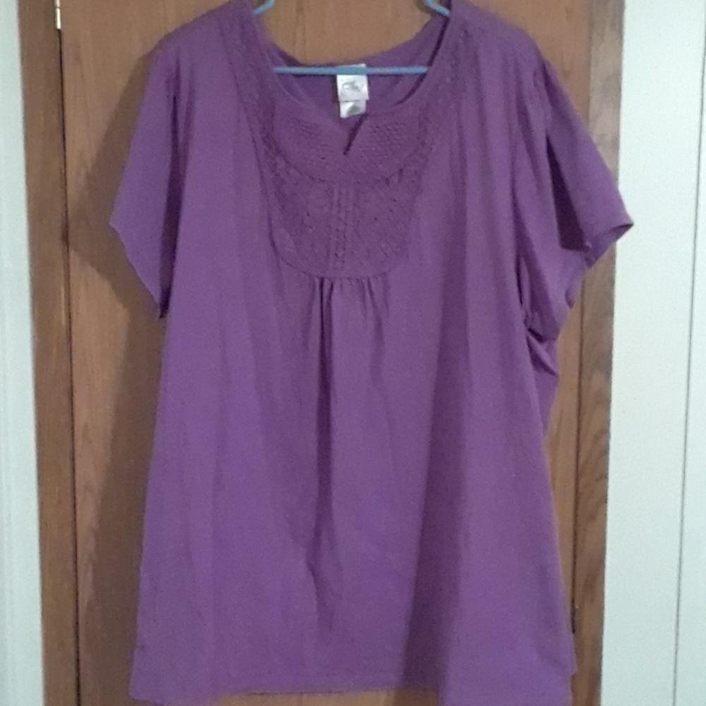 Blouse short sleeve Just My Size 4x Purple